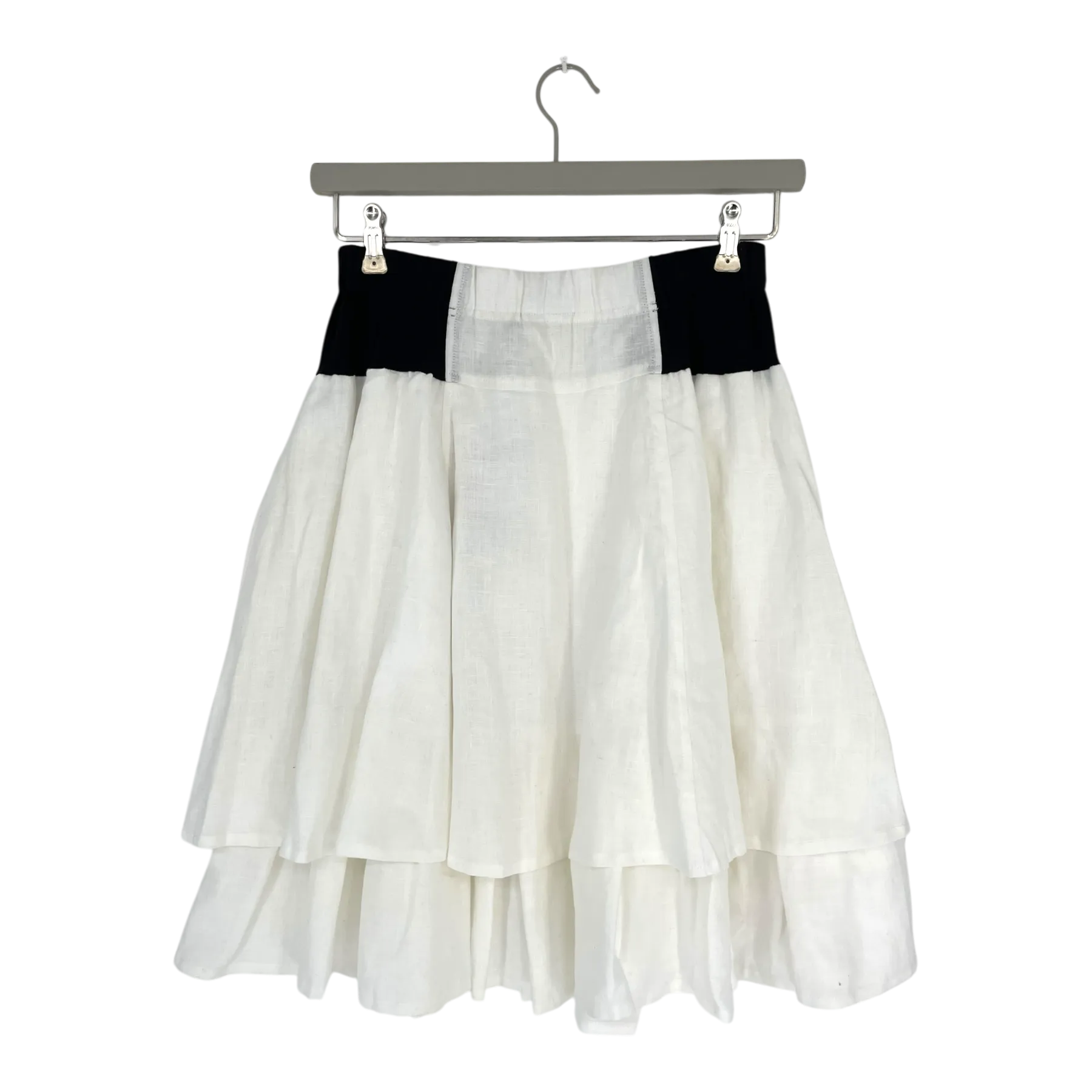 Olars Ulla nubb linen skirt, white/black | woman onesize