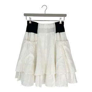 Olars Ulla nubb linen skirt, white/black | woman onesize