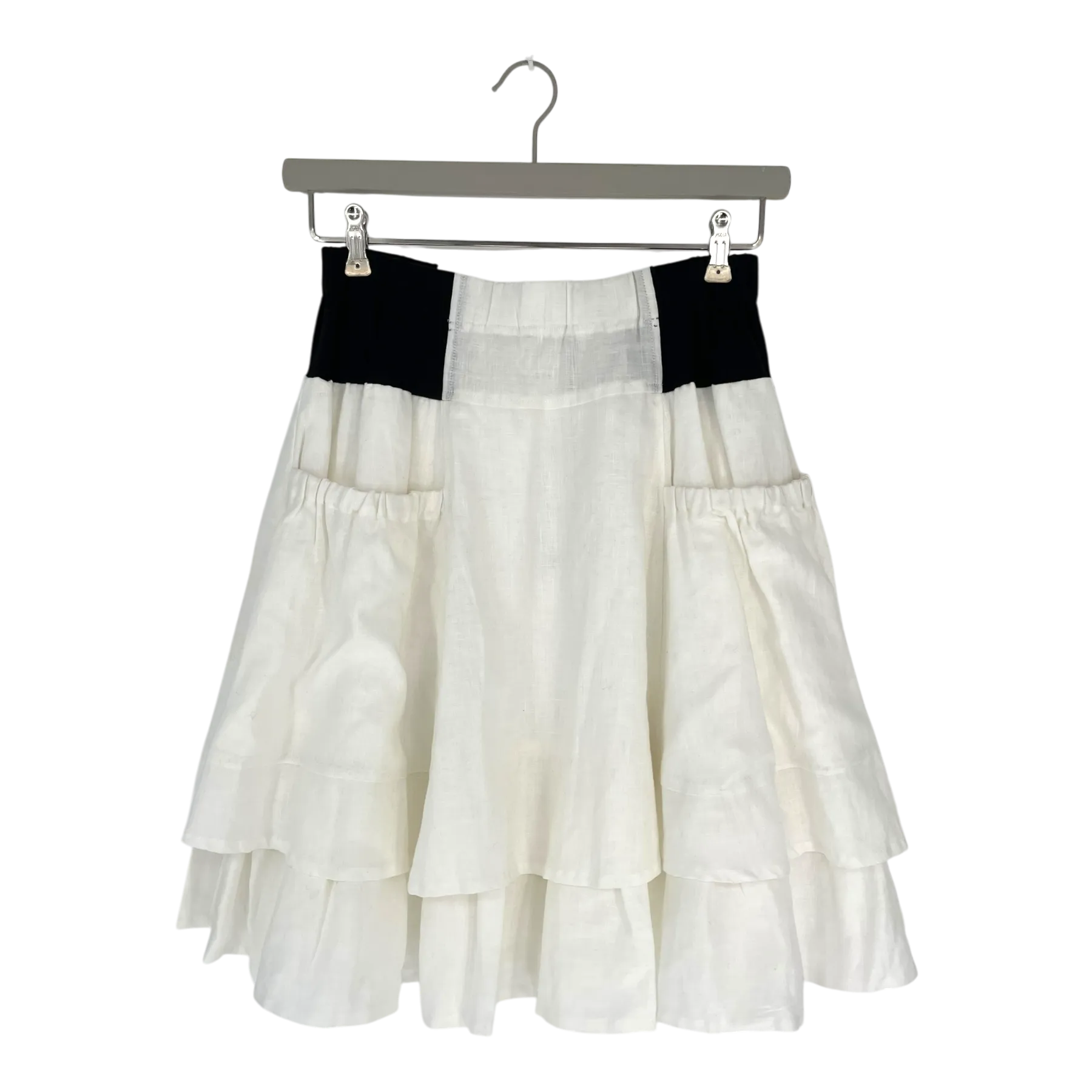 Olars Ulla nubb linen skirt, white/black | woman onesize