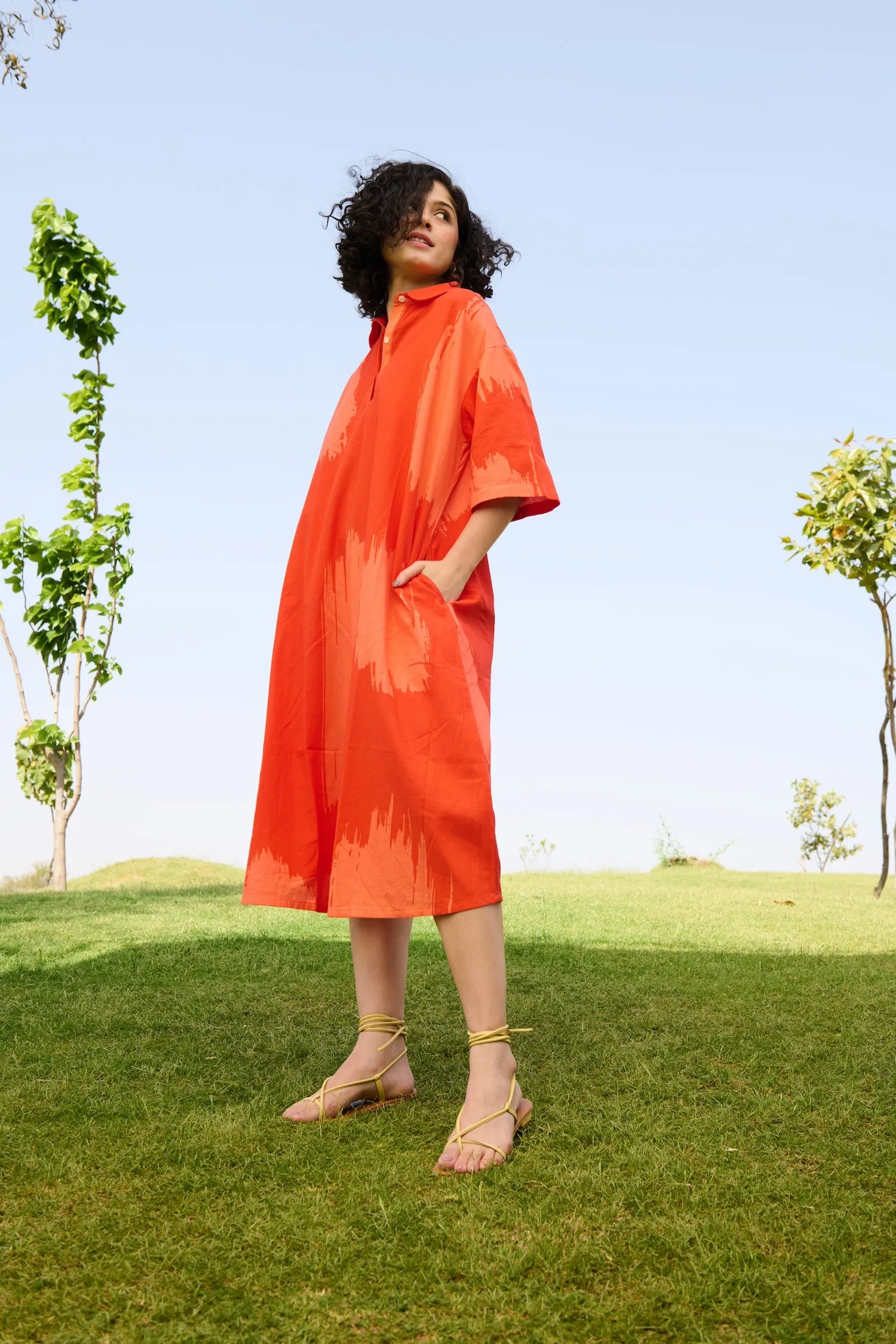 Orange Brush Stroke - Madame Dress