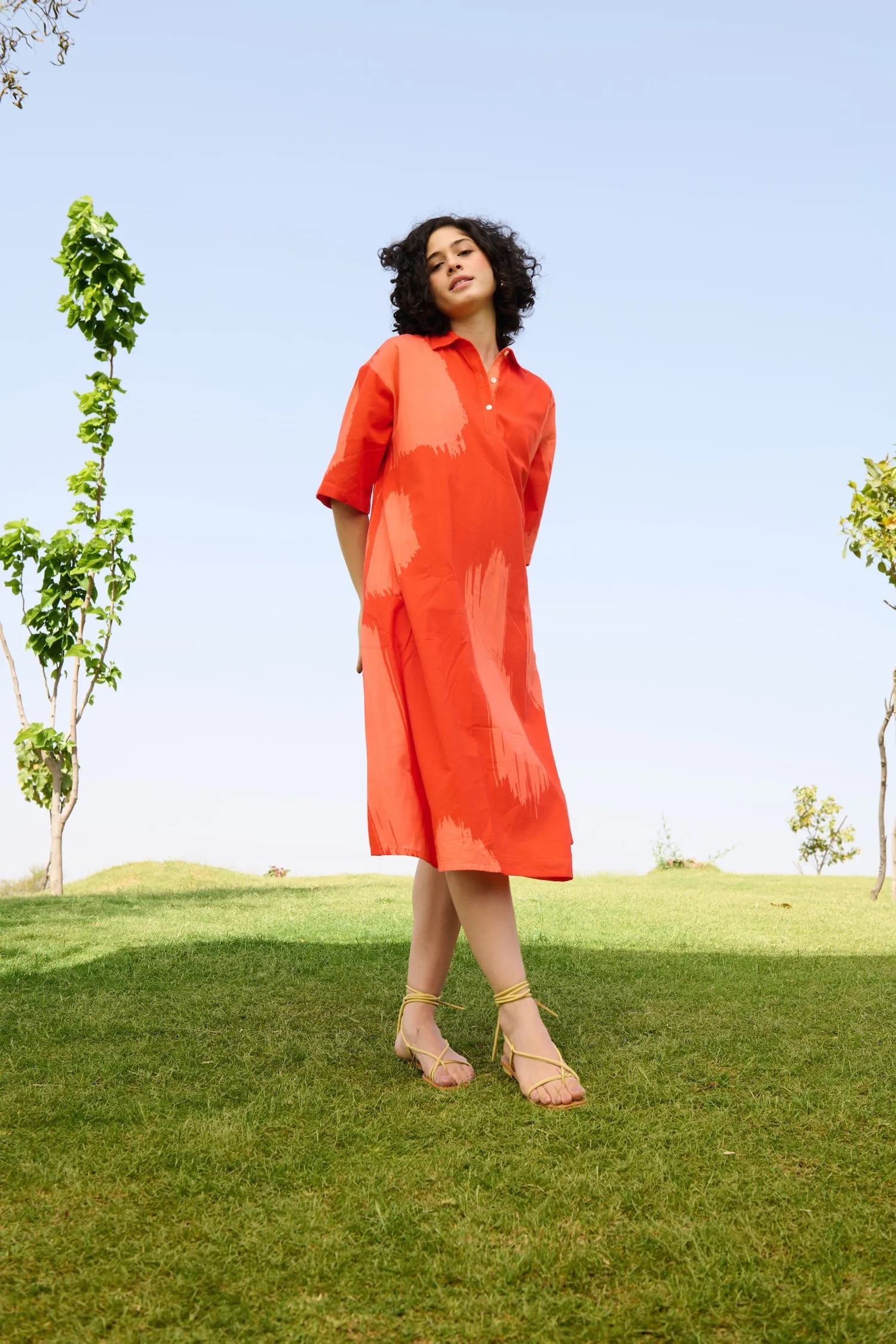 Orange Brush Stroke - Madame Dress
