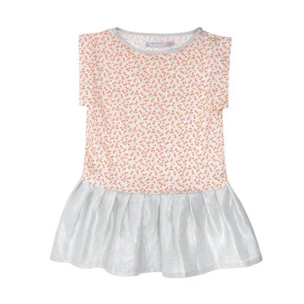 Orange tree print Square Dress