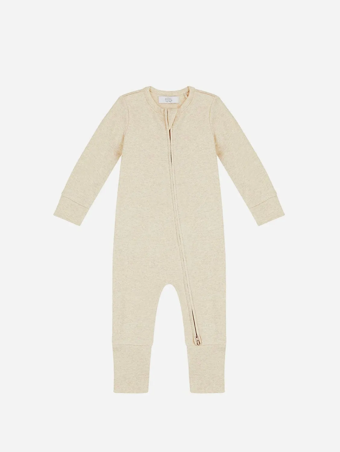 Organic Cotton Zippered Sleepsuit | Oatmeal