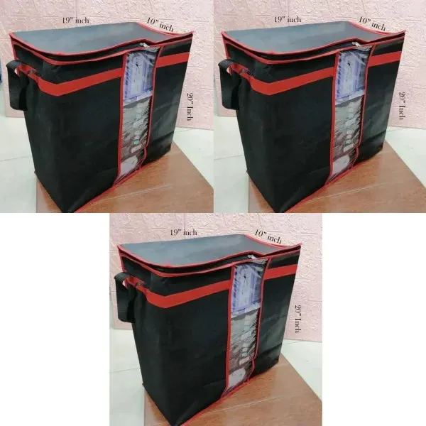 [pack Storage Large | Clothes | Containers Folding Storage Bedding Boxes Blanket Of Box Secure delivery  Double Foldable Organizers Large 3 Verified Clothing Bag ] Zipper