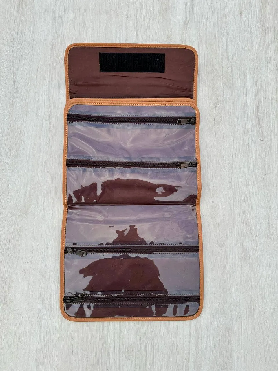 Patchwork Cowhide and Tooling Lthr Makeup Bag – AT65