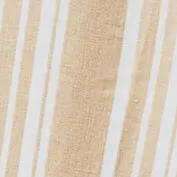 Patterned Cropped Tapered Fit Beige Linen Trousers