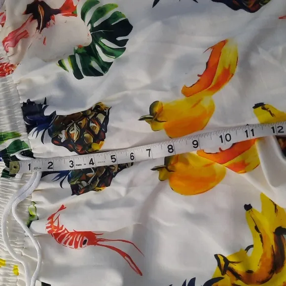 Perbai Womens NWT Tropical Print 2 Piece Short Sleeve Wide Leg LoungeSet Size XL