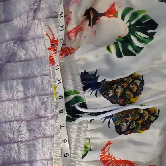 Perbai Womens NWT Tropical Print 2 Piece Short Sleeve Wide Leg LoungeSet Size XL