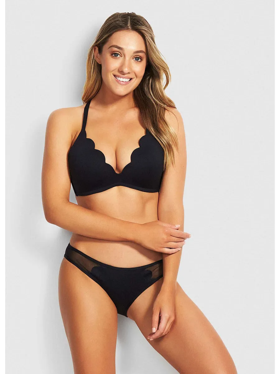 Petal Edge D Cup Bralette Black
