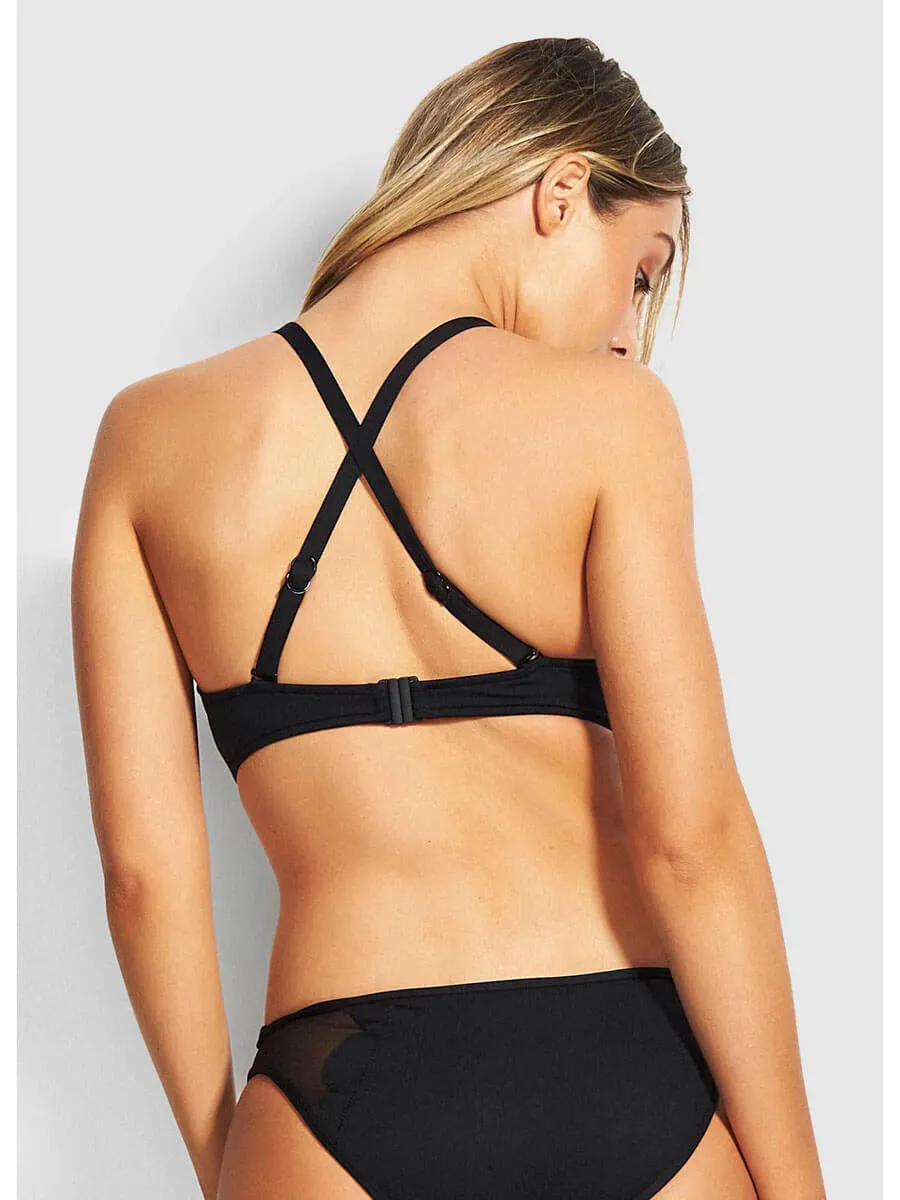 Petal Edge D Cup Bralette Black