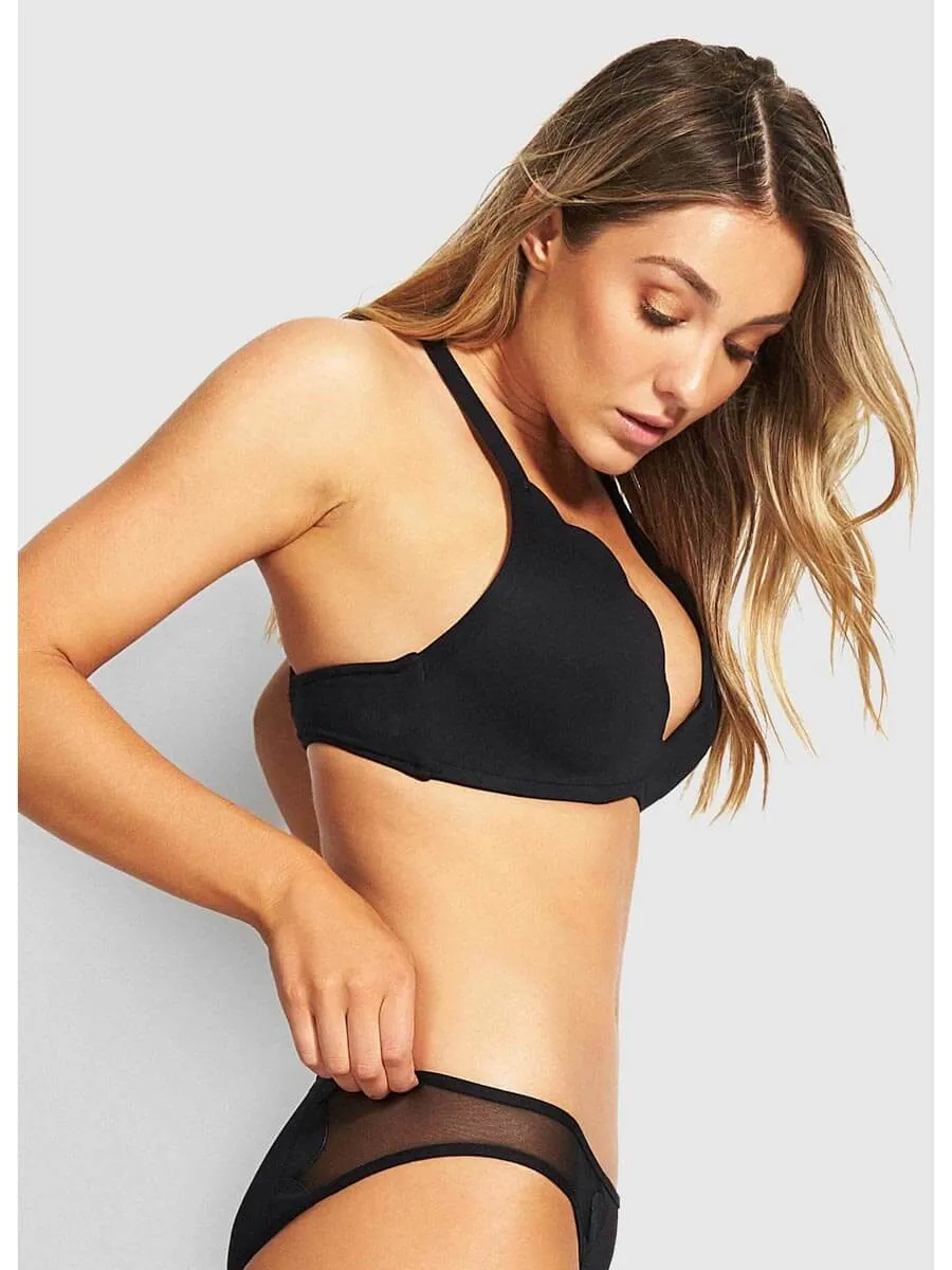 Petal Edge D Cup Bralette Black