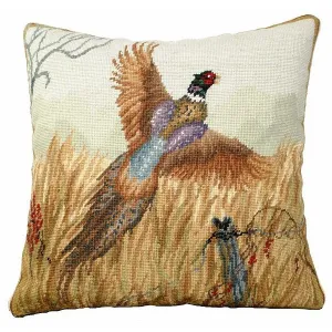 Pheasant in Flight 18" x 18" Pillow
