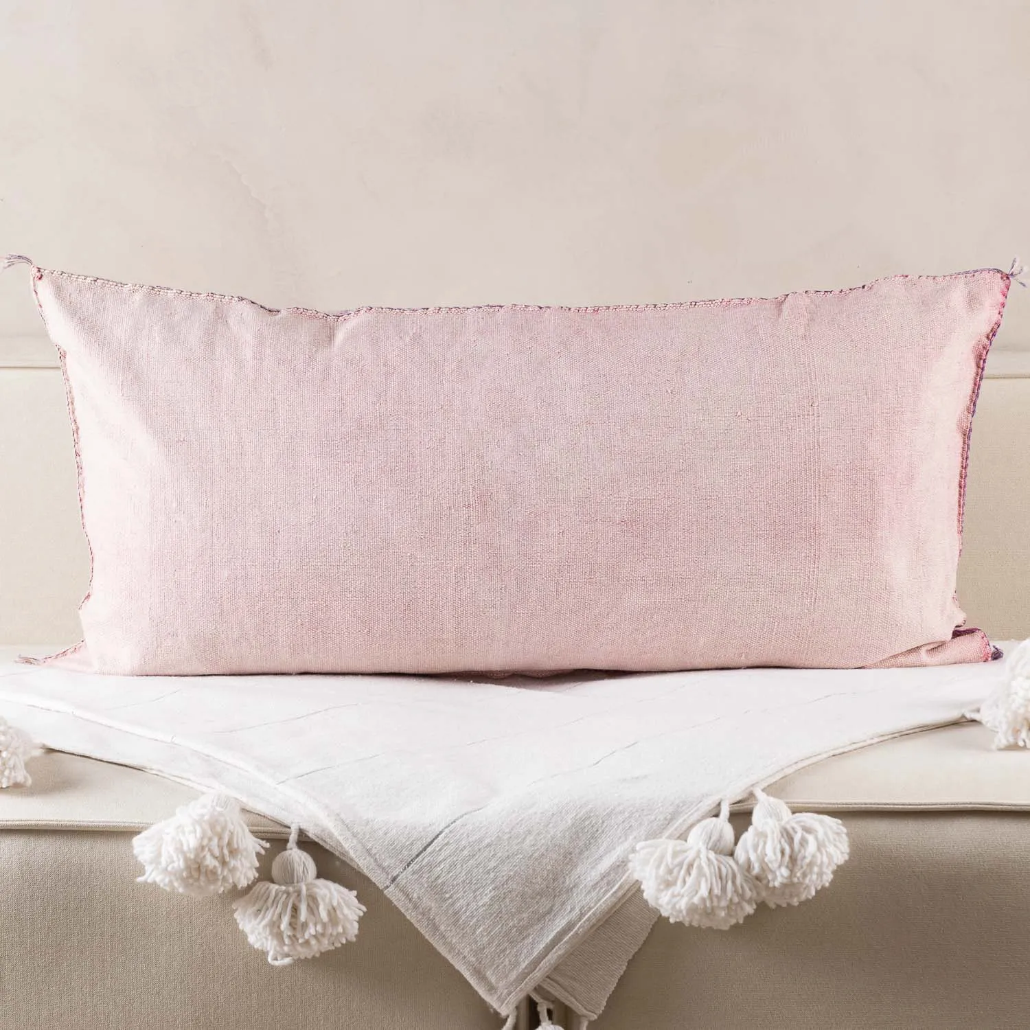 Pink Cactus silk pillow cover