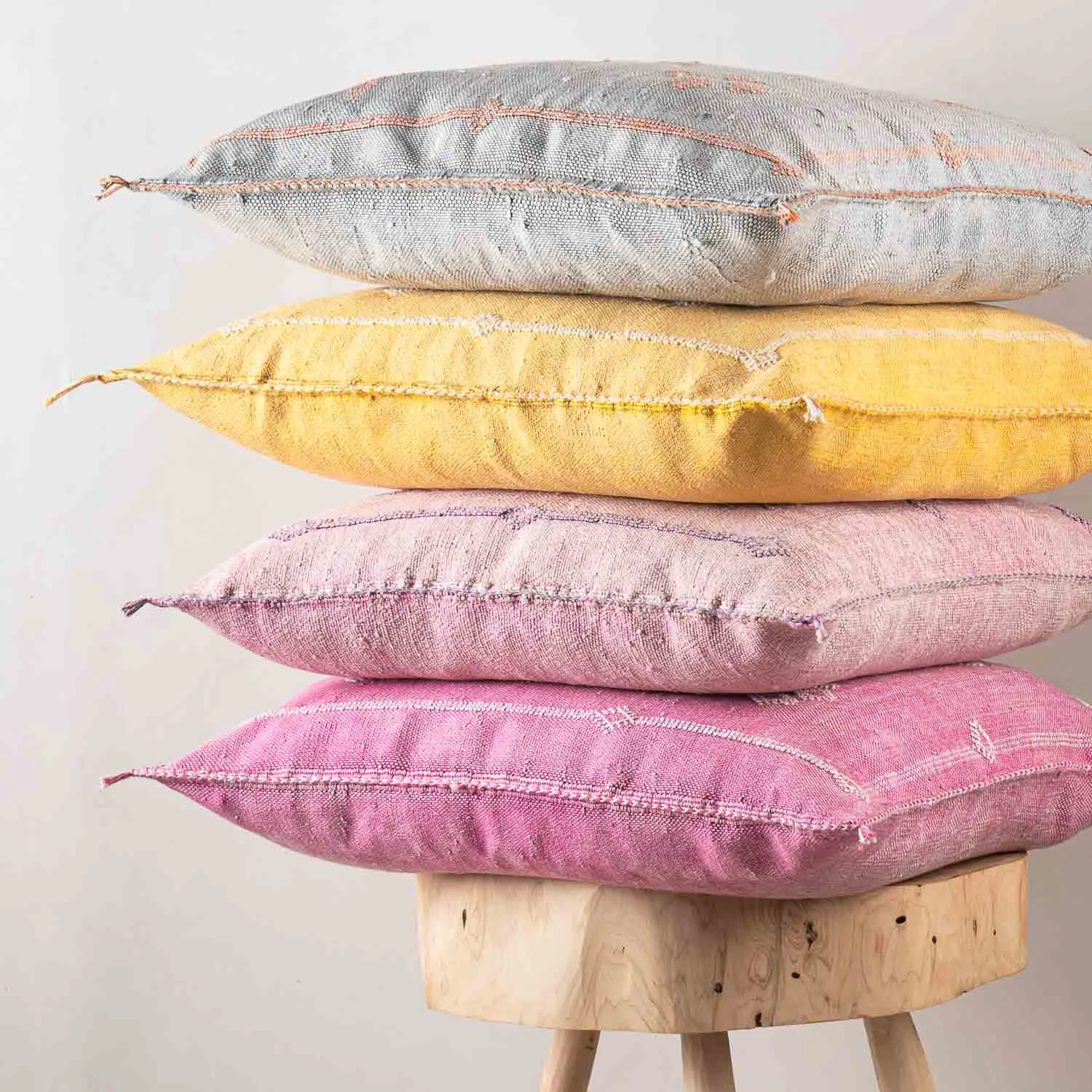 Pink Cactus silk pillow cover