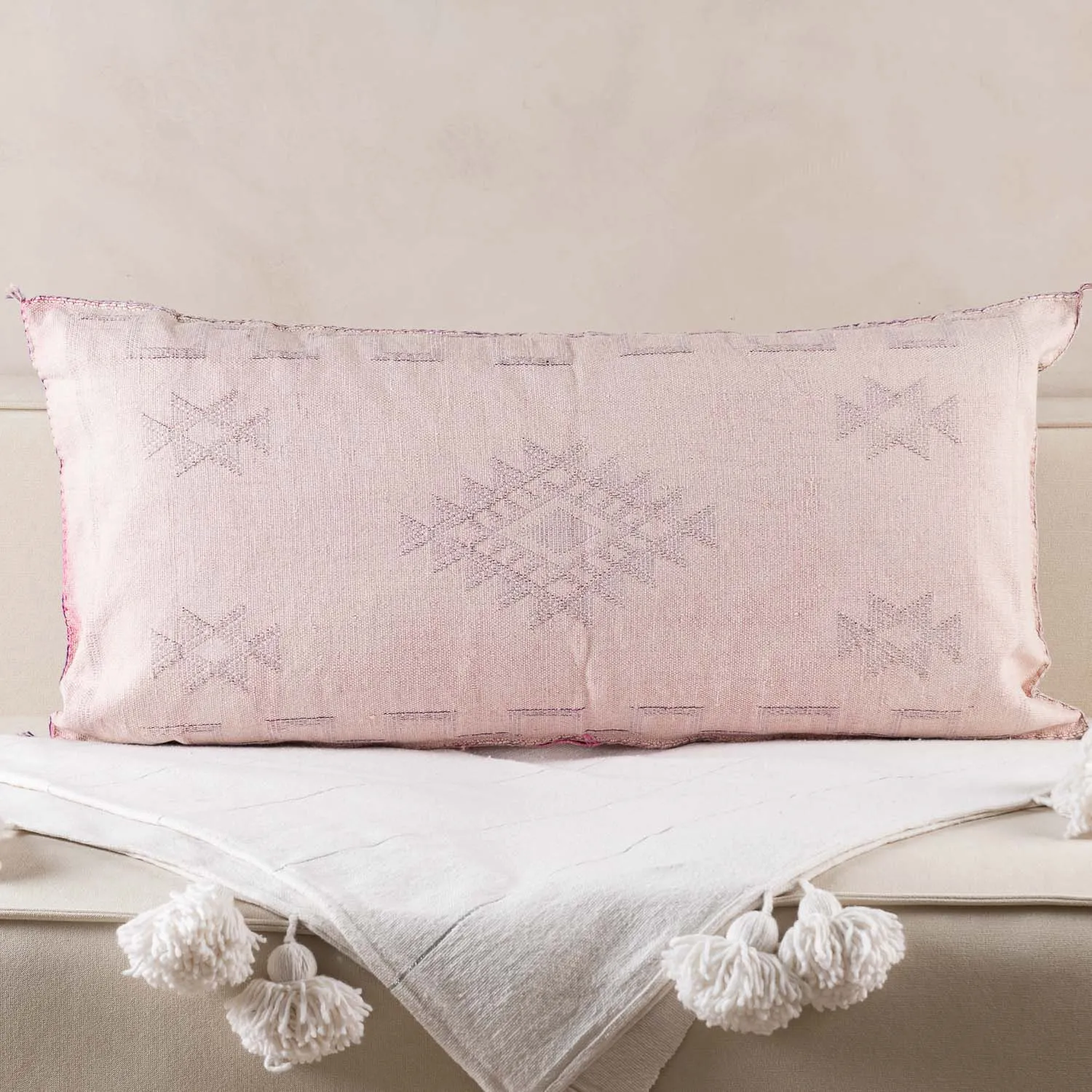 Pink Cactus silk pillow cover