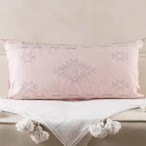Pink Cactus silk pillow cover