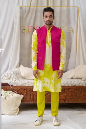 Pink Solid Pintucked Bundi