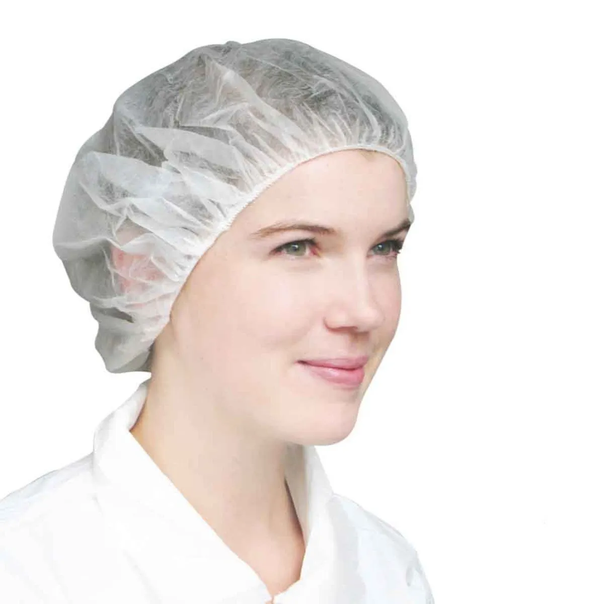 Polypropylene Bouffant Cap 21" or 24"  White  | 11 gsm 100 ea/Bag  10 Bags/Case