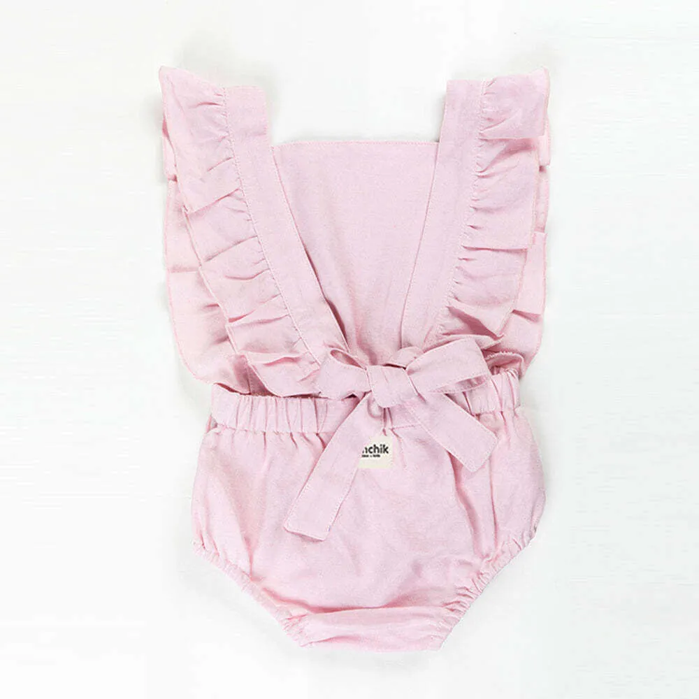 Ponchik Babies   Kids Ruffle Back Romper - Lemonade