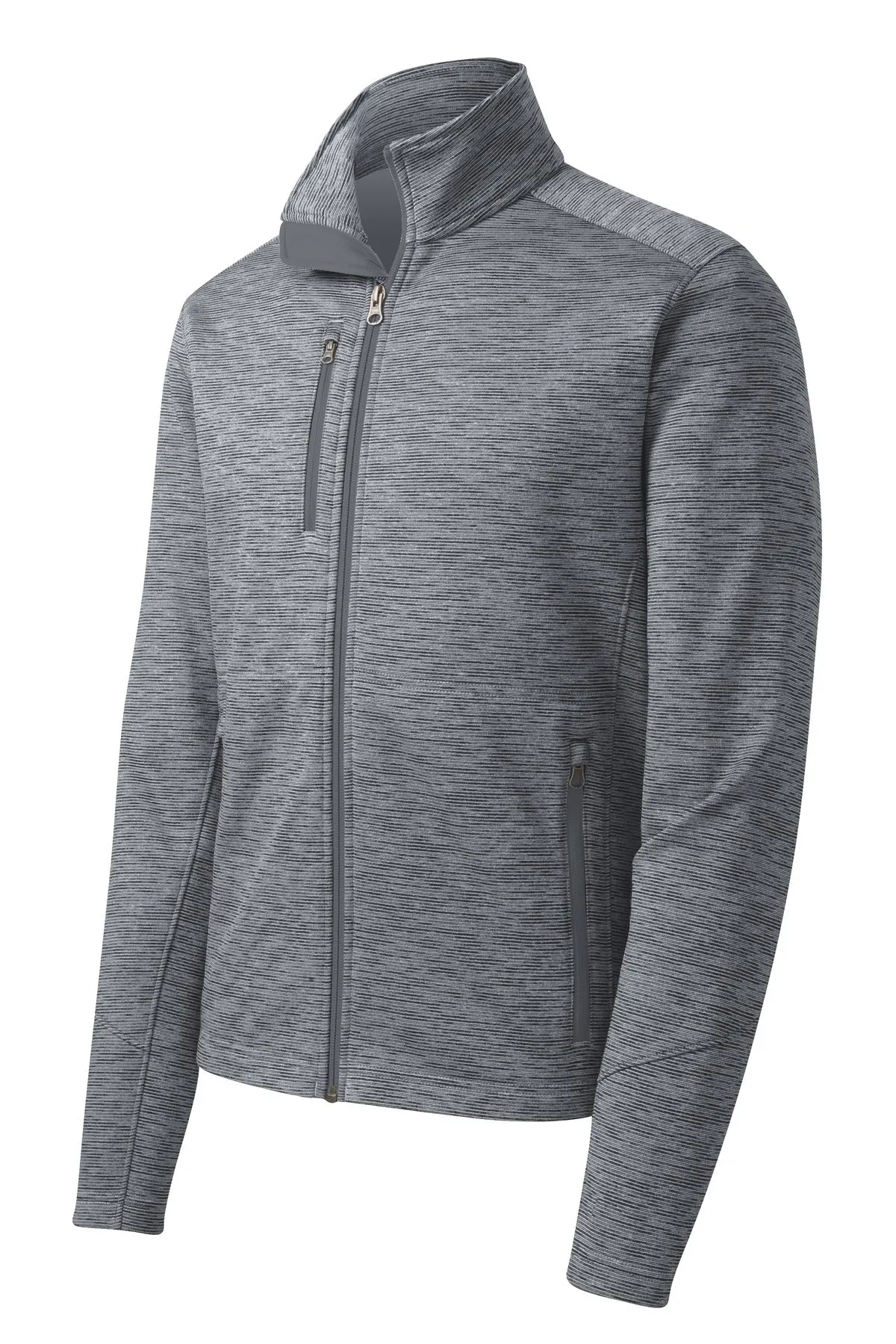 Port Authority Digi Stripe Fleece Jacket. F231 Grey