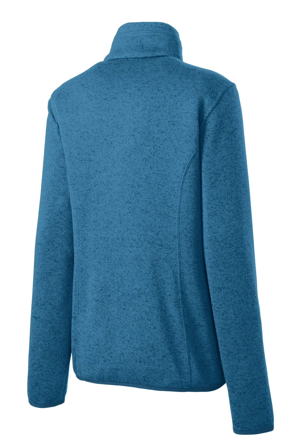 Port Authority Women's Sweater Fleece Jacket. L232 Medium Blue Heather