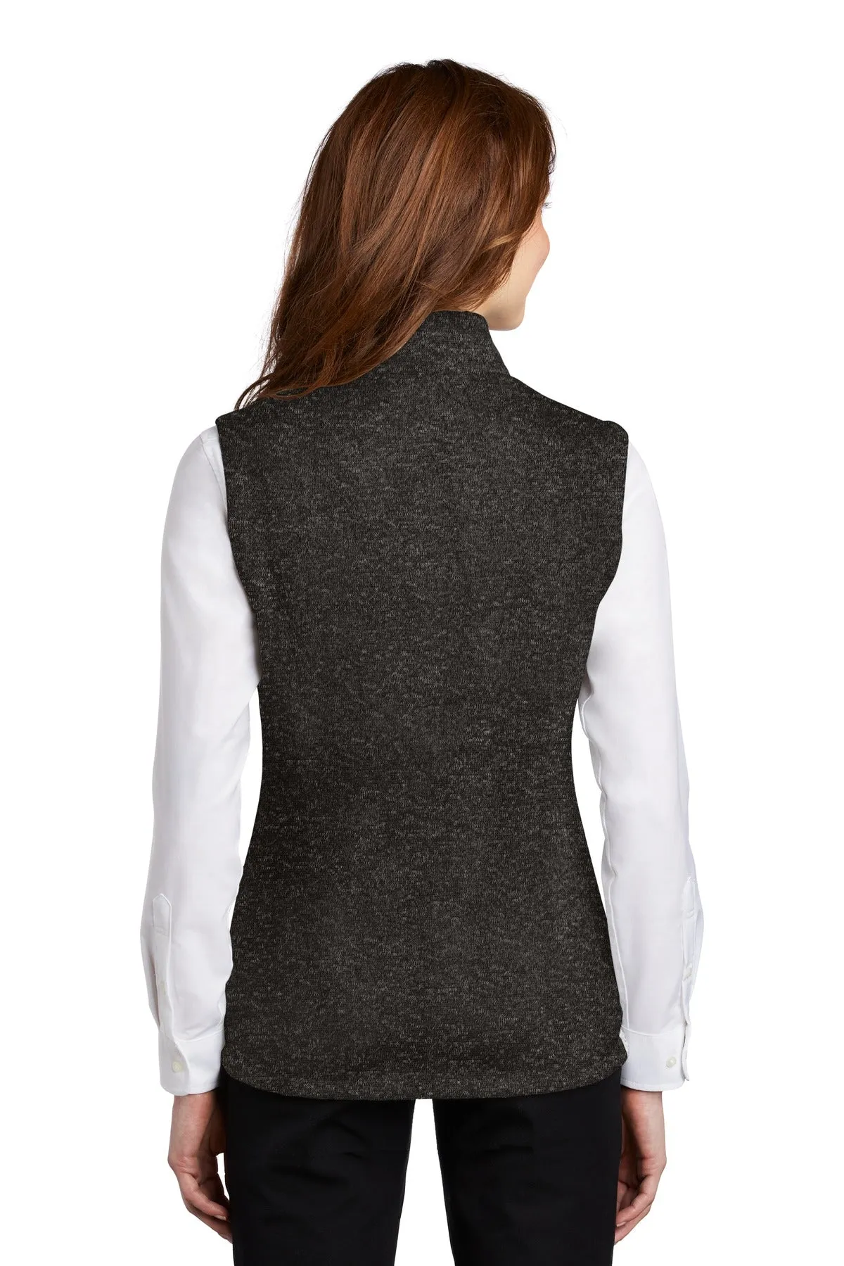 Port Authority  Women's Sweater Fleece Vest L236 Black Heather
