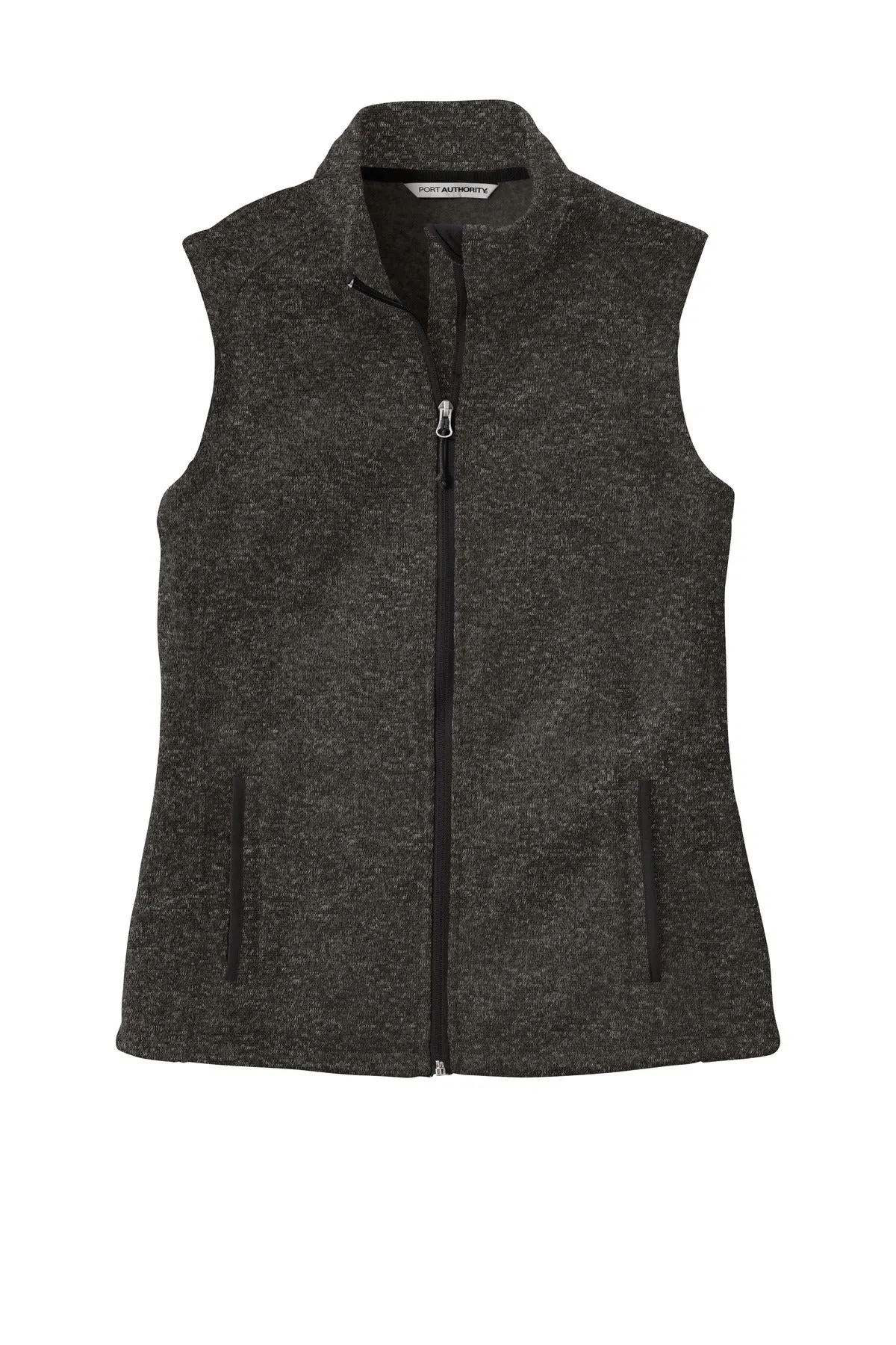 Port Authority  Women's Sweater Fleece Vest L236 Black Heather