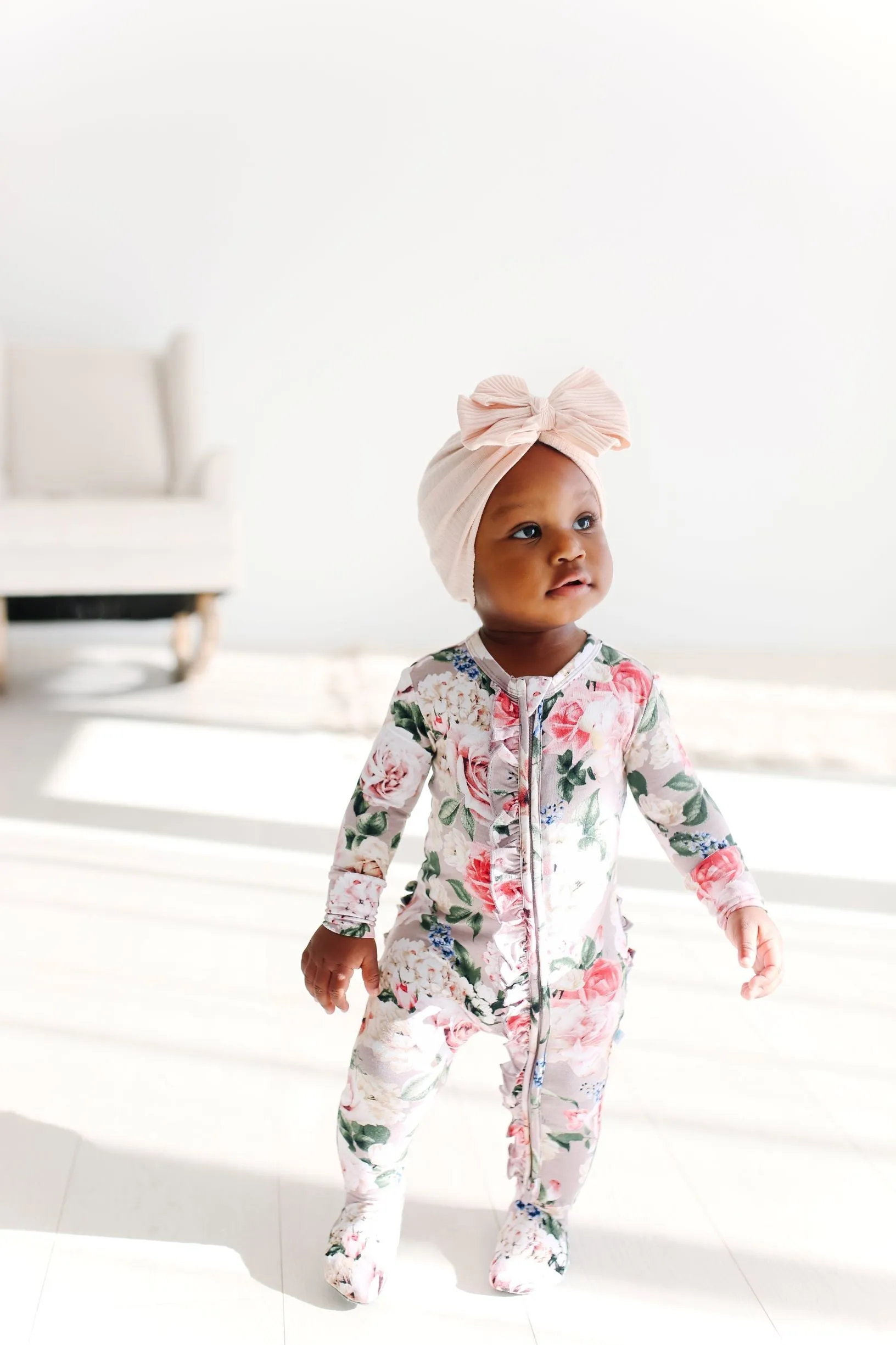 Posh Peanut Cassie Ruffled Zippered Footie