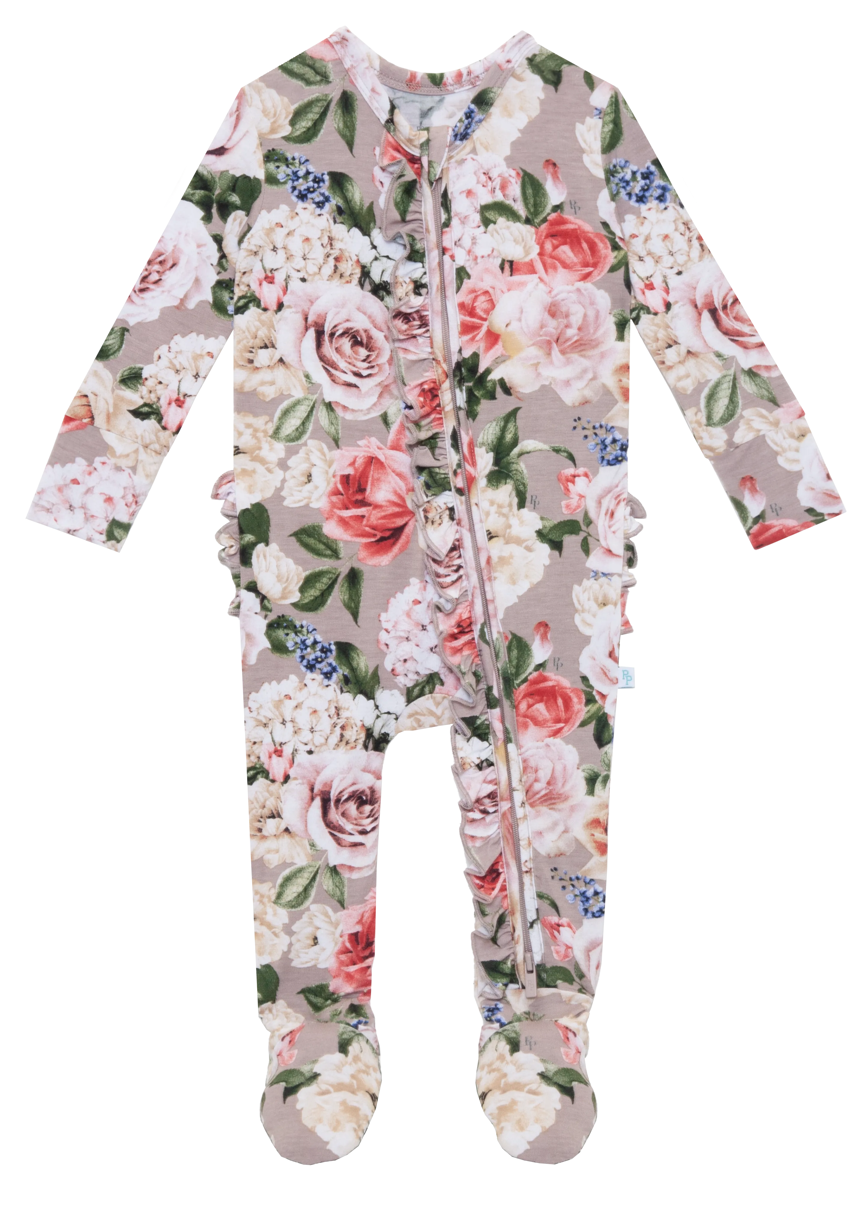 Posh Peanut Cassie Ruffled Zippered Footie