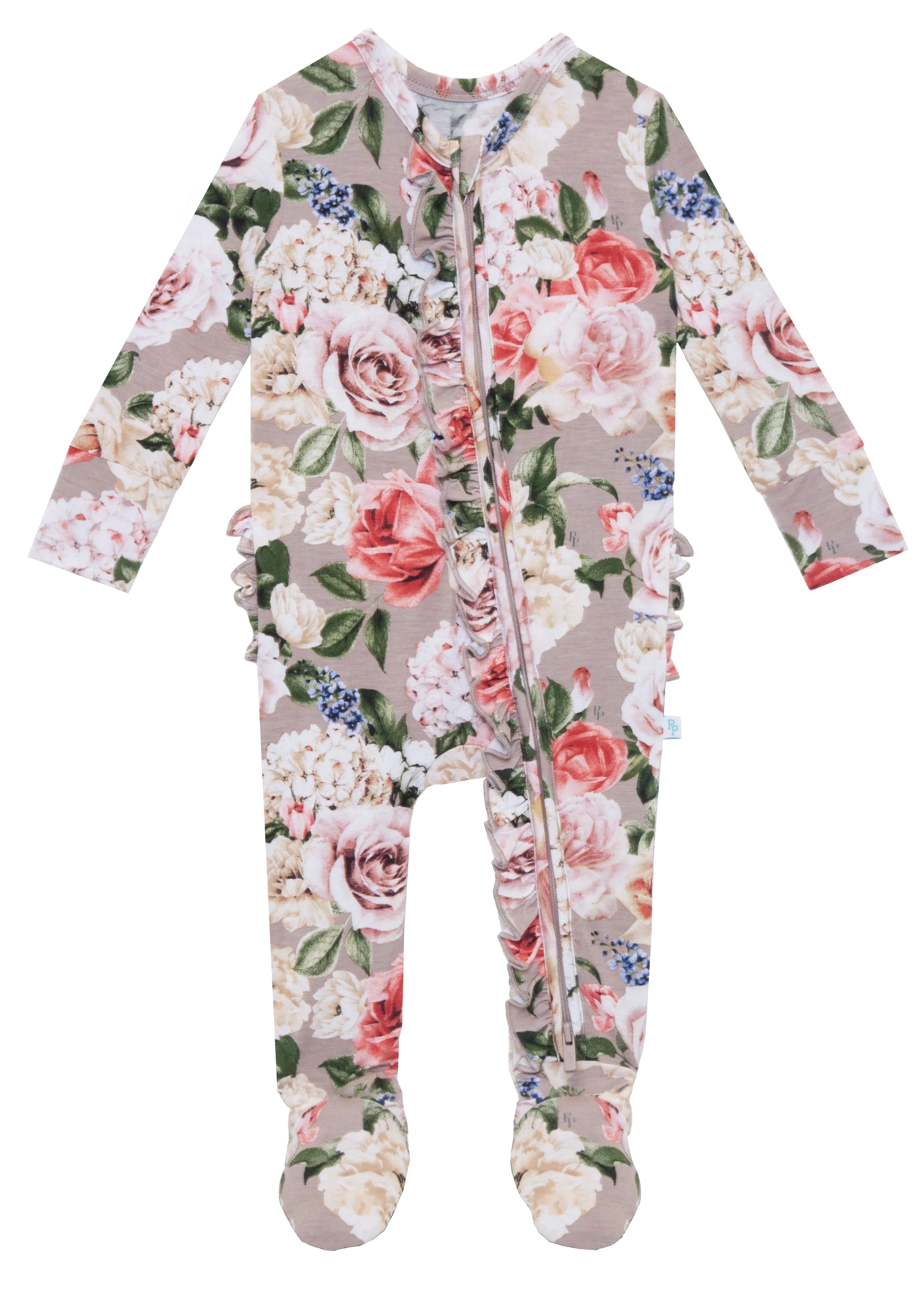 Posh Peanut Cassie Ruffled Zippered Footie