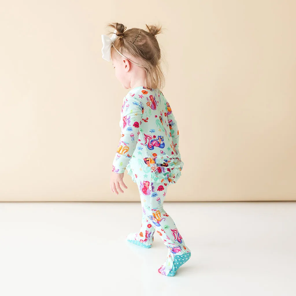 Posh Peanut Kai Ruffled Zippered Footie