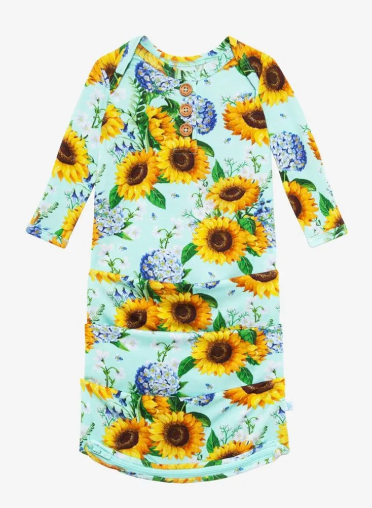 Posh Peanut Sunny Wood Button Zippered Gown