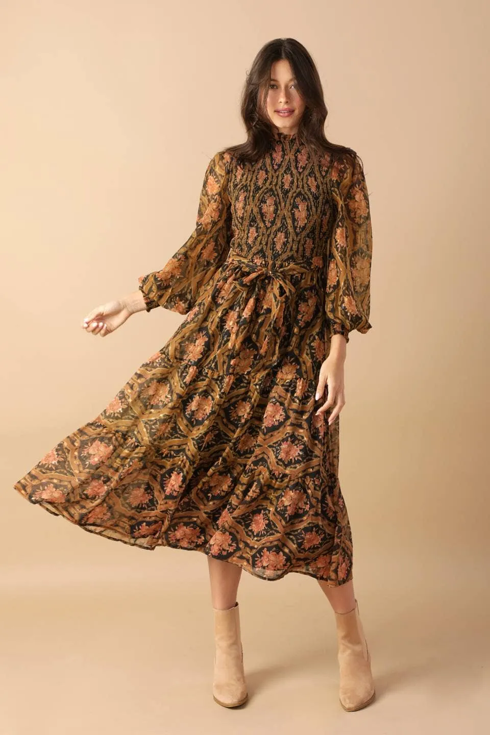 Printed Woven Midi