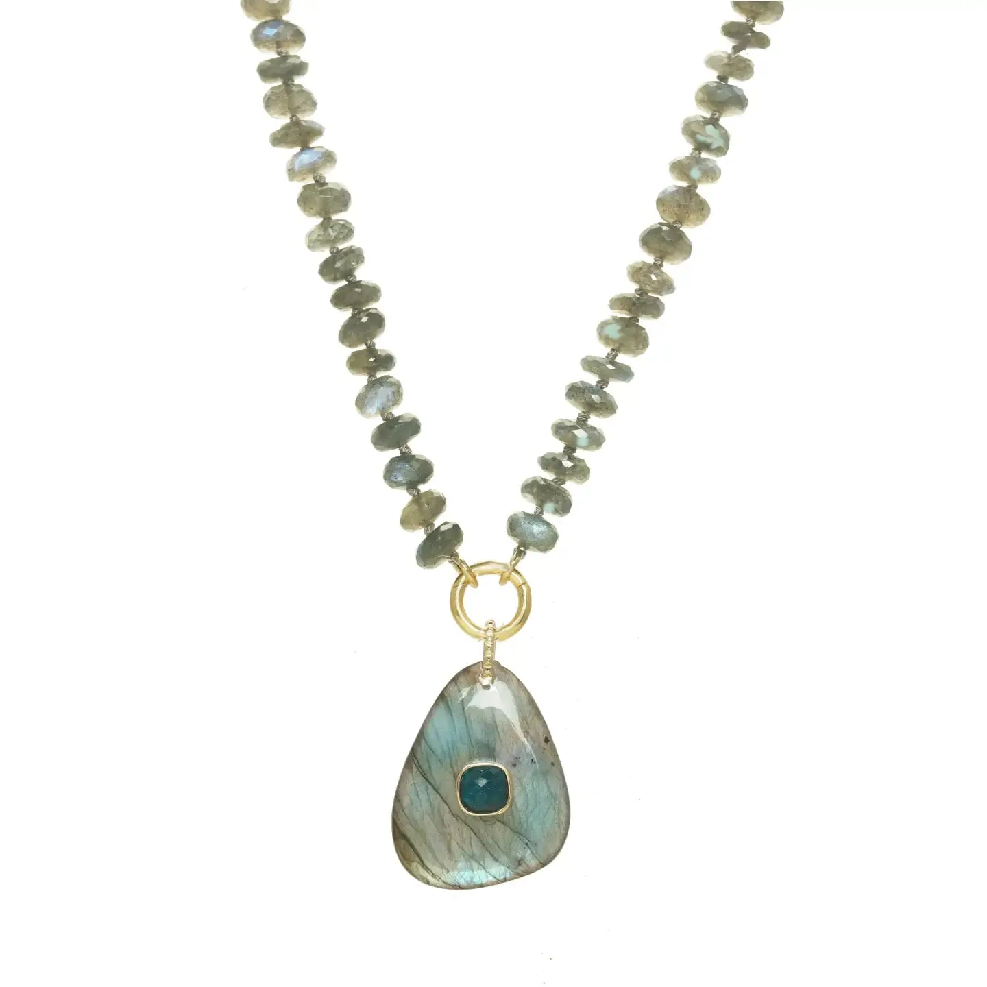 Rachel Reinhardt - Labradorite & Apatite Pendant Necklace
