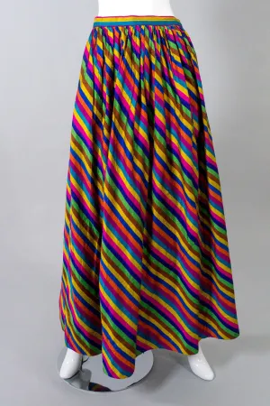 Rainbow Striped Silk Skirt