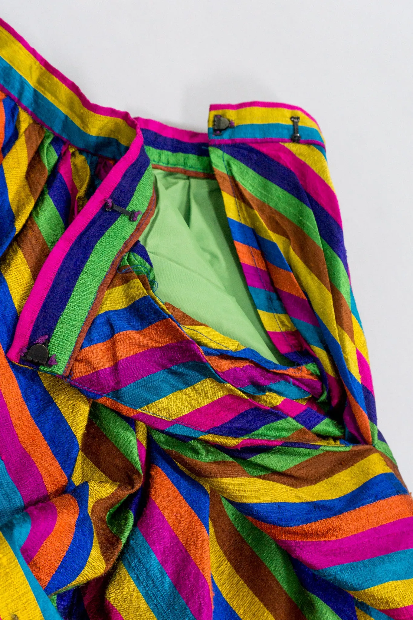 Rainbow Striped Silk Skirt