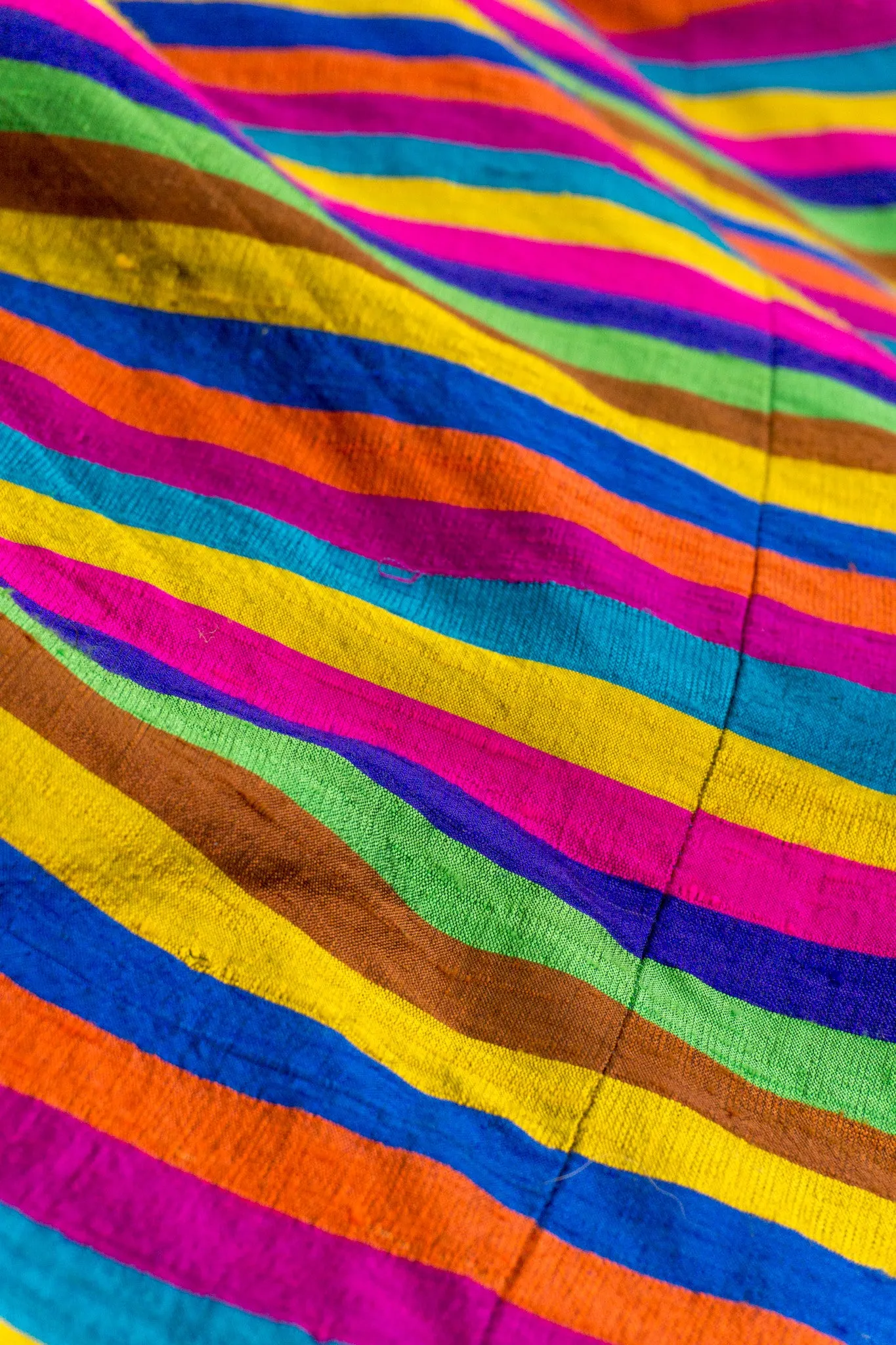 Rainbow Striped Silk Skirt