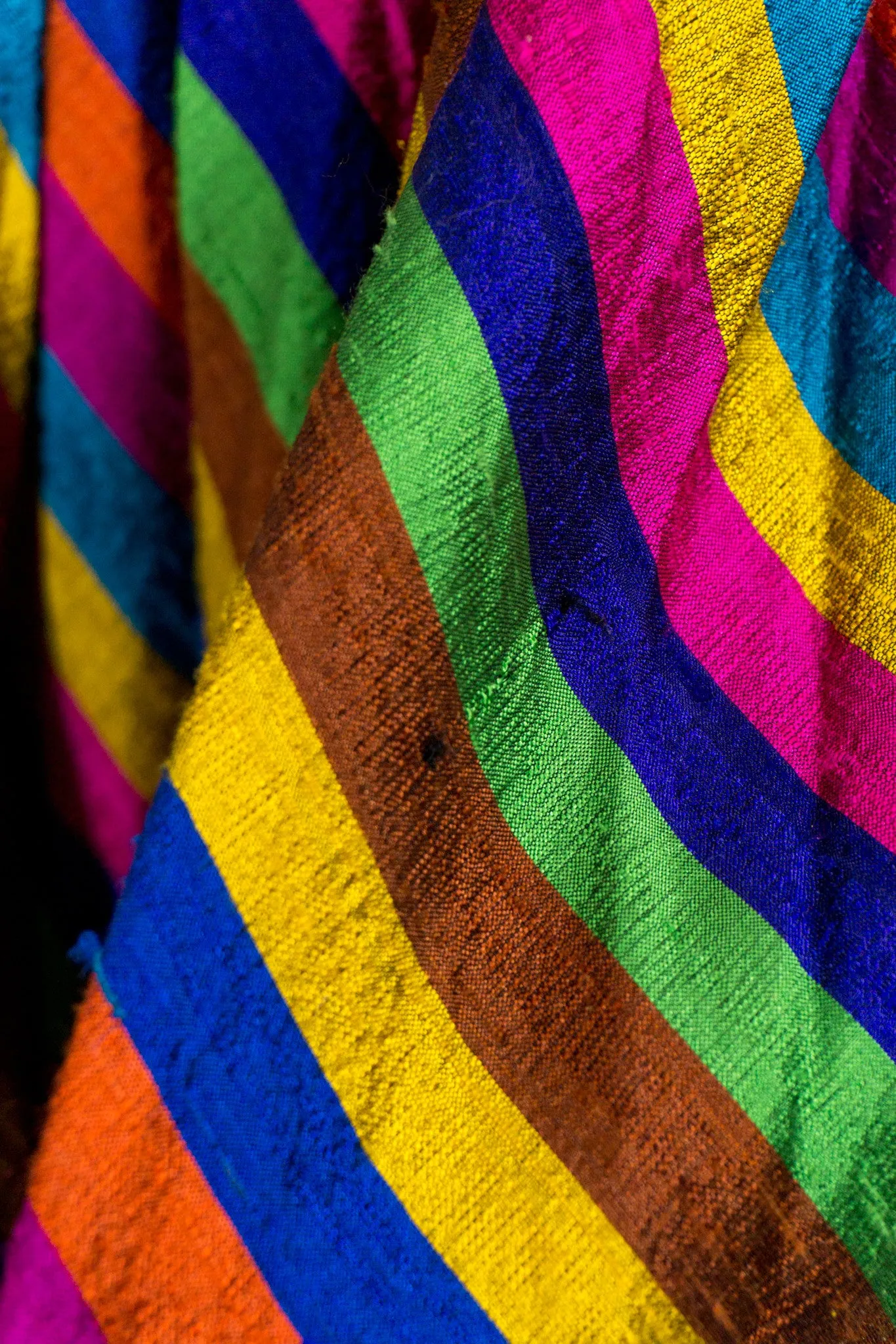 Rainbow Striped Silk Skirt