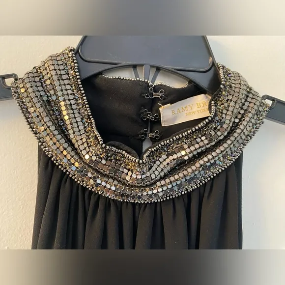 Ramy Brook Mila Choker Collar Silk Mini Dress Size Small