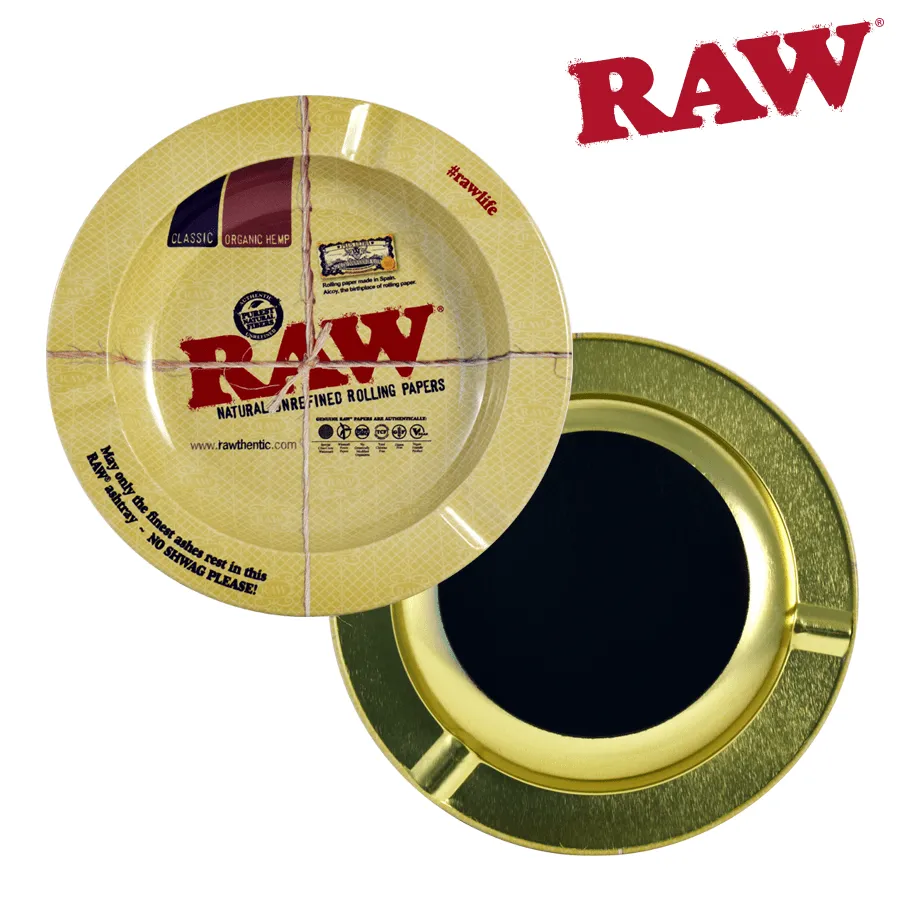 RAW Round Metal Magnetic Ashtray 5.5"