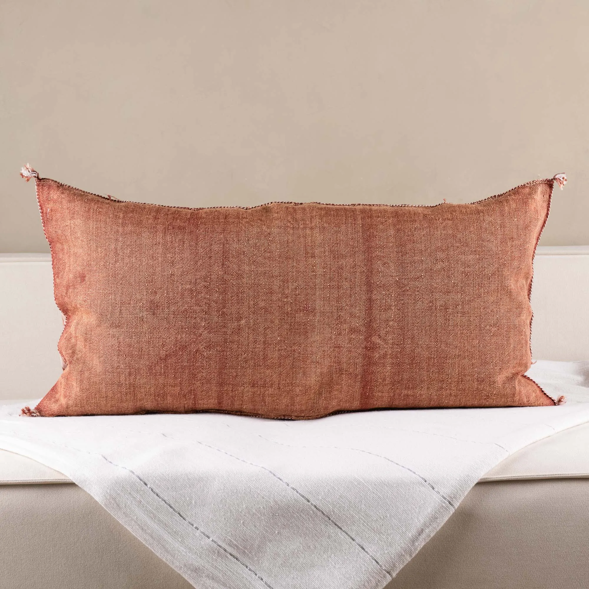 Red Cactus silk pillow cover