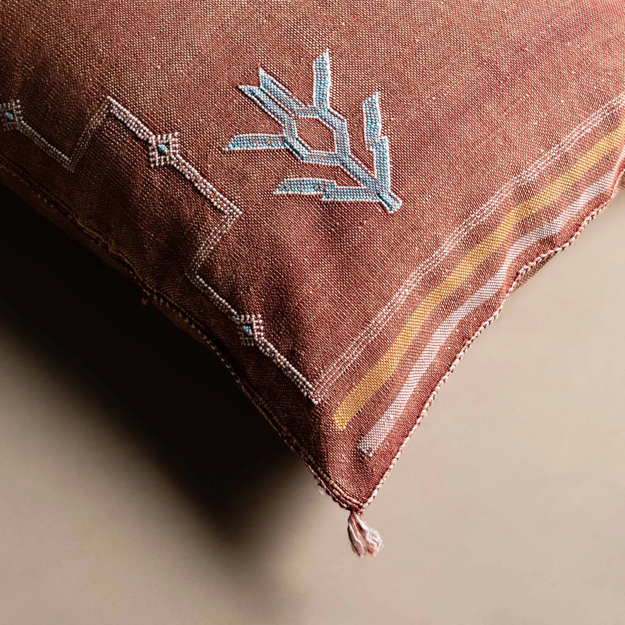 Red Cactus silk pillow cover