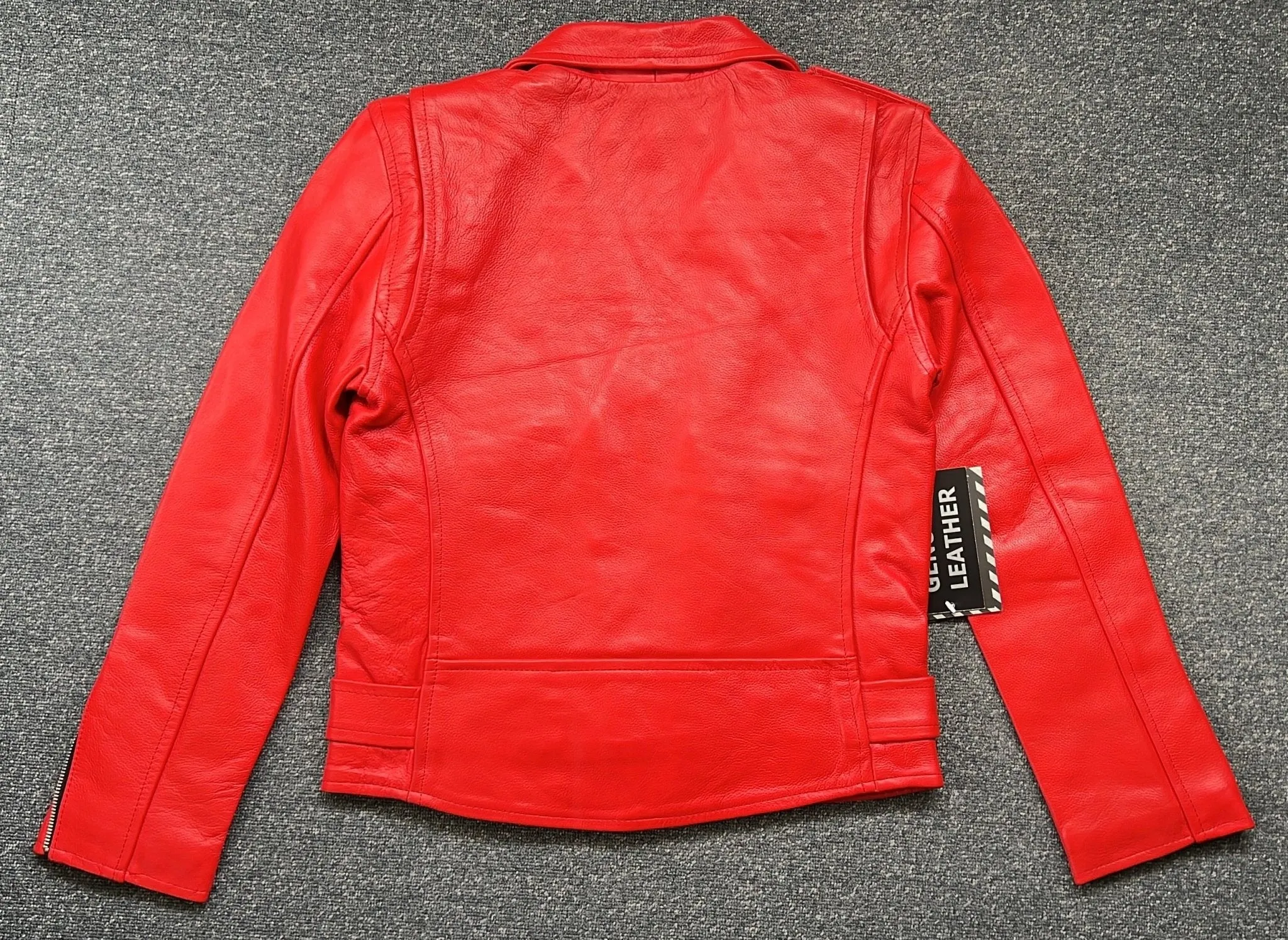 Red Marlon Brando Leather Biker Jacket