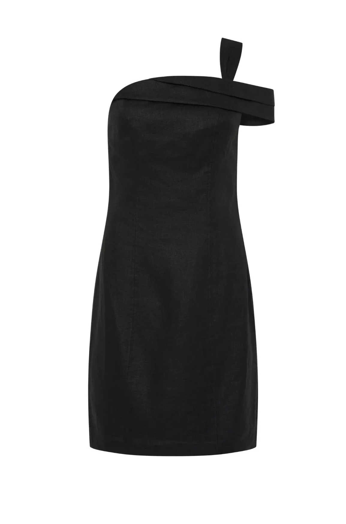 Reese Linen Mini Dress BLACK