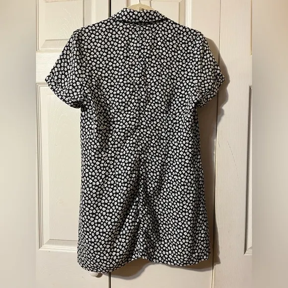 Reformation Dress Short Sleeve Button Down Daisy Print Mini Size M