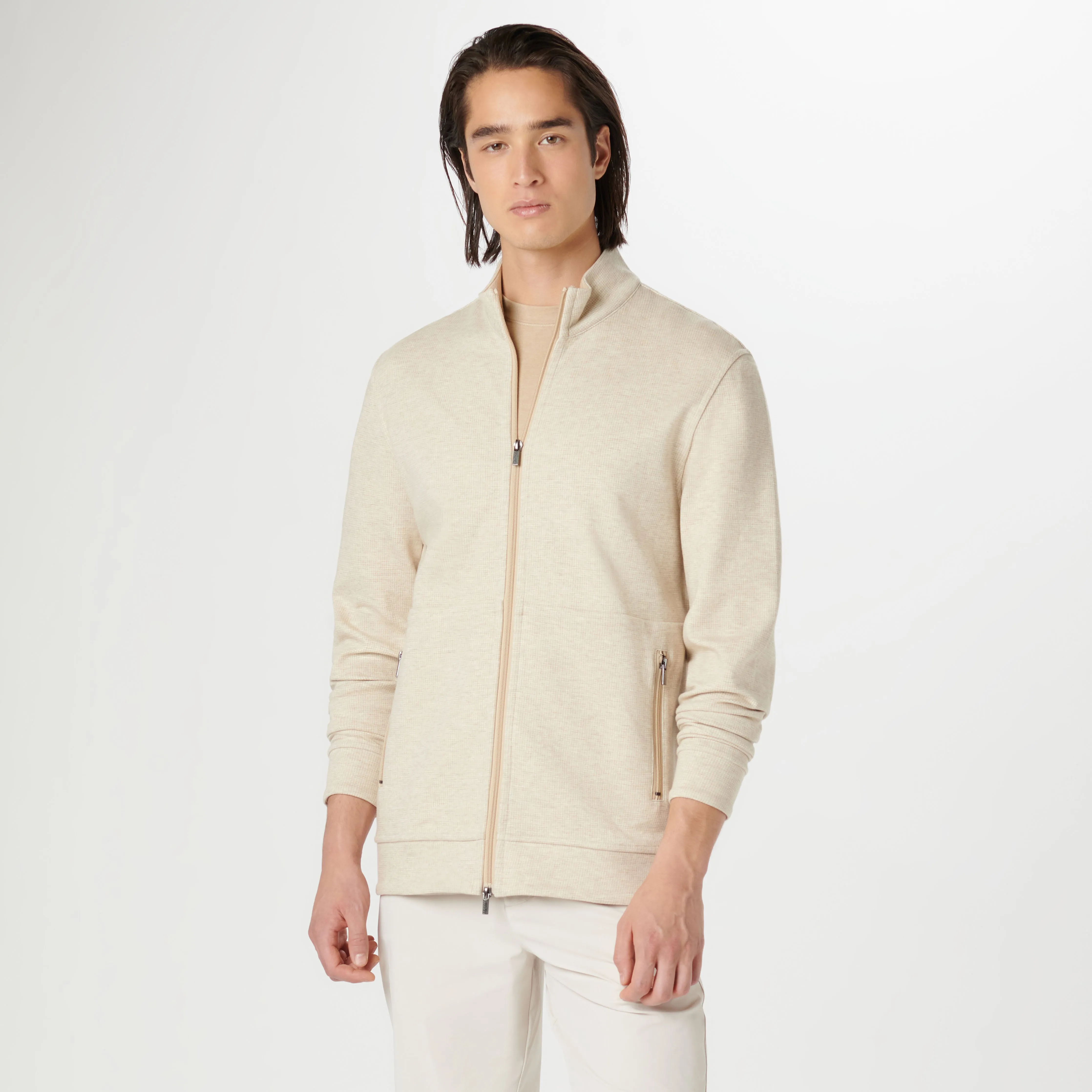 Reversible Hound's Tooth Full Zip Jacket
