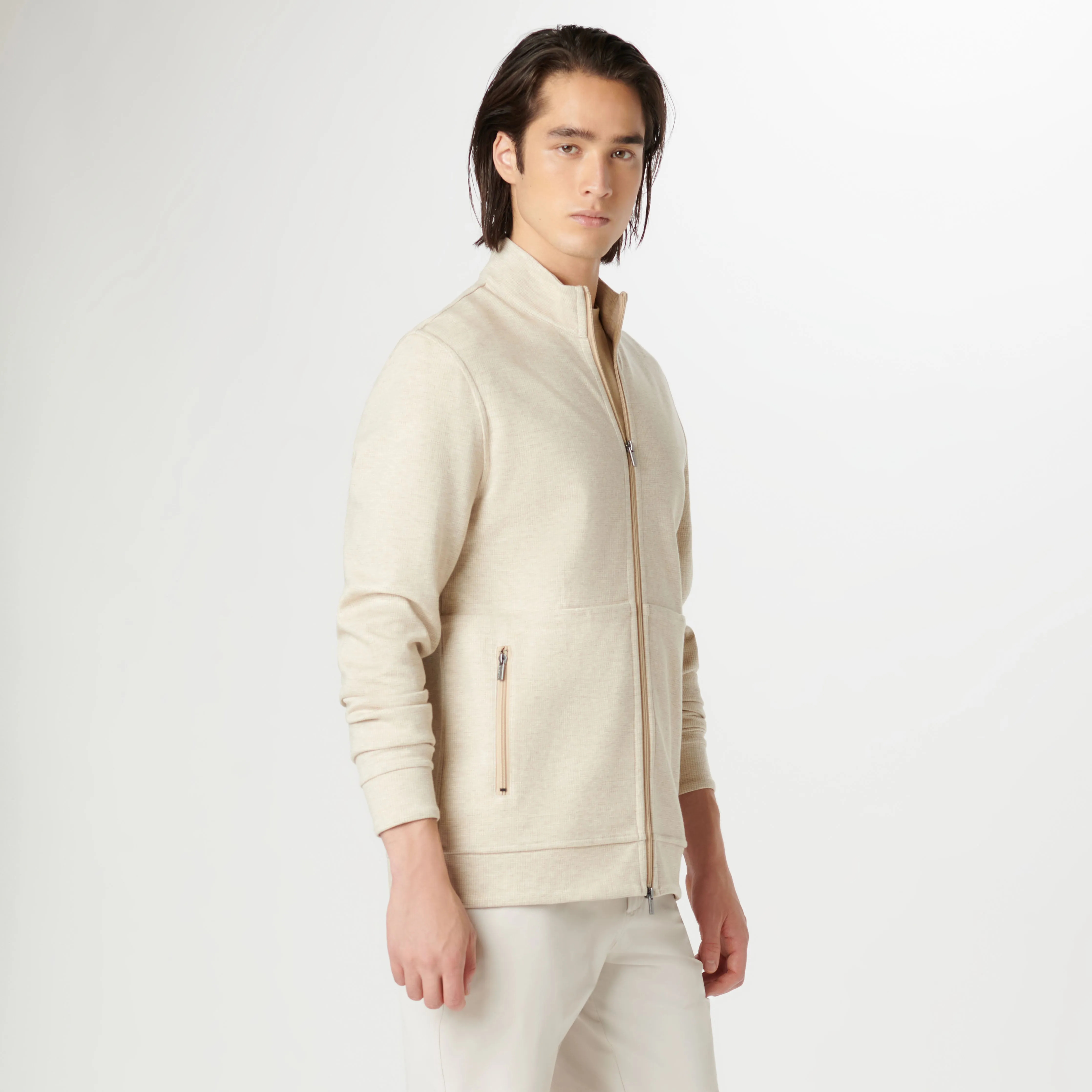 Reversible Hound's Tooth Full Zip Jacket