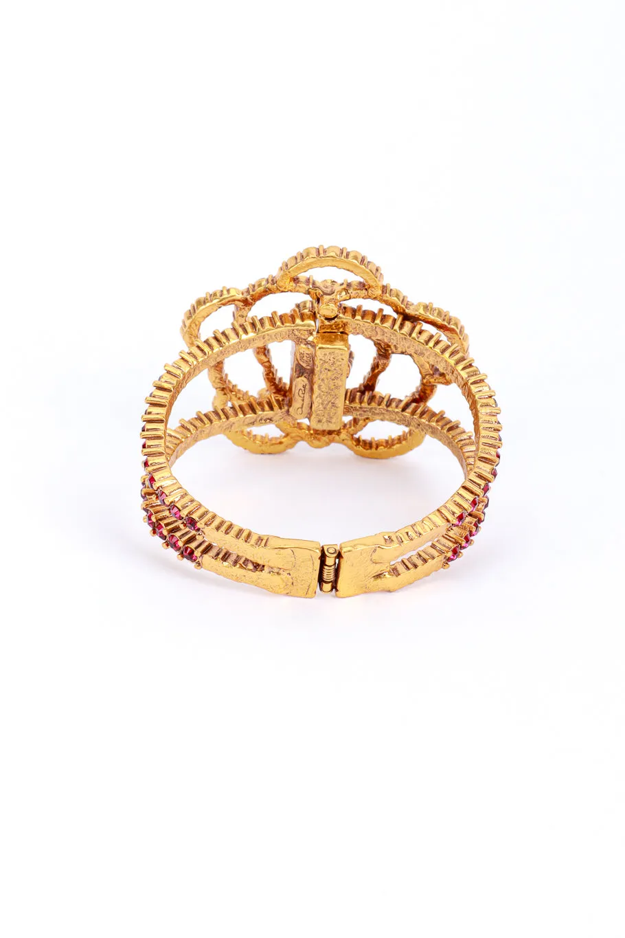 Rhinestone Rose Bangle Bracelet