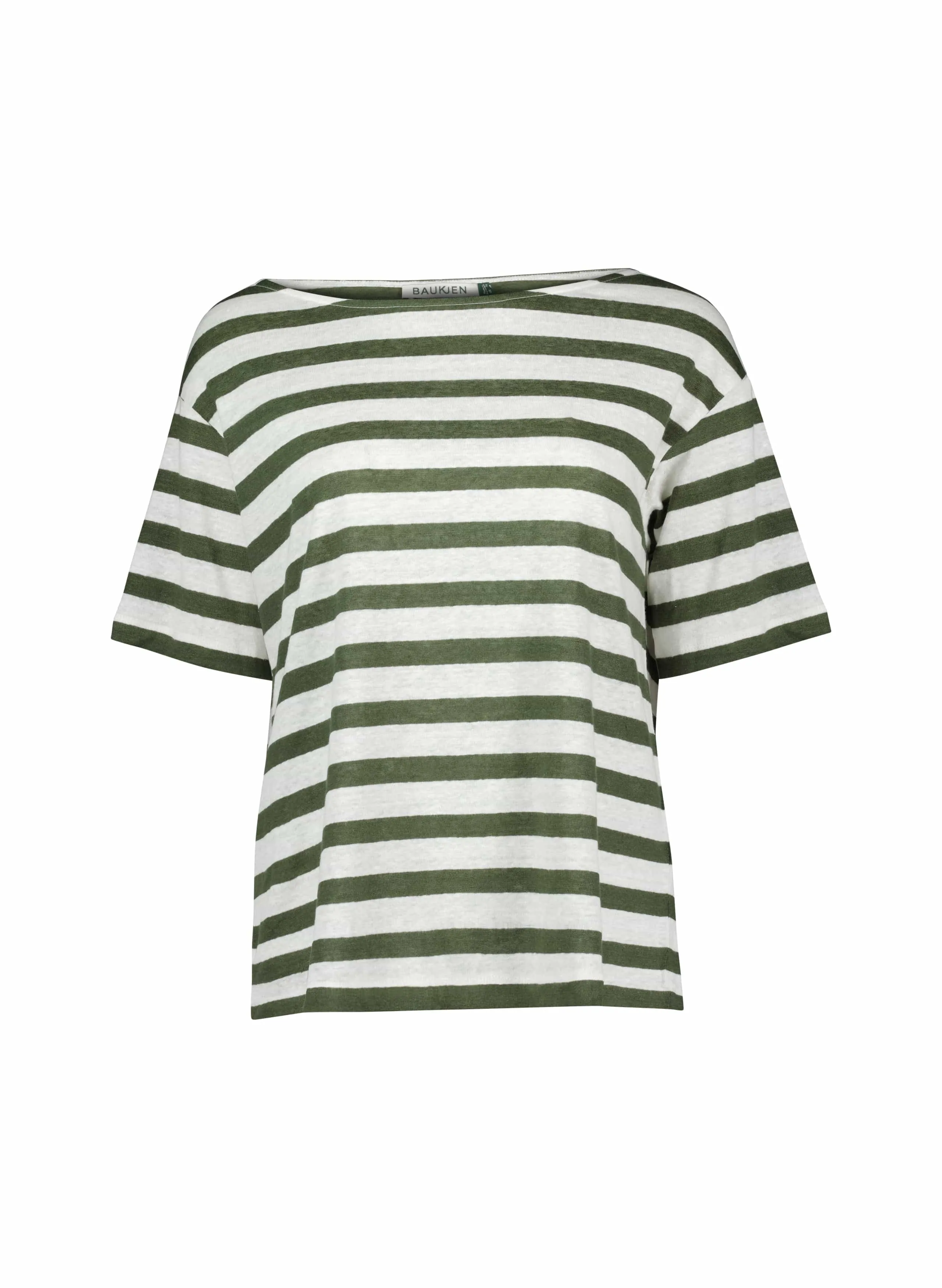 Rhonda Linen Tee | White & Khaki