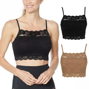 Rhonda Shear Women's Plus Size Lace Camisole Bras